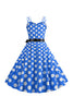Laden Sie das Bild in den Galerie-Viewer, Rosa Polka Dots Spaghettiträger 1950er Jahre Kleid mit Schleife