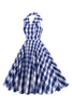 Laden Sie das Bild in den Galerie-Viewer, Rosa Pin Up Kariertes Vintage Kleid aus den 1950er Jahren