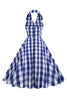 Laden Sie das Bild in den Galerie-Viewer, Rosa Pin Up Kariertes Vintage Kleid aus den 1950er Jahren