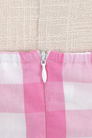 Laden Sie das Bild in den Galerie-Viewer, Rosa Pin Up Kariertes Vintage Kleid aus den 1950er Jahren