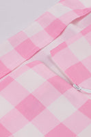 Laden Sie das Bild in den Galerie-Viewer, Rosa kariertes Pin Up Vintage Kleid aus den 1950er Jahren