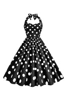 Laden Sie das Bild in den Galerie-Viewer, Rosa Polka Dots Pin Up Vintage 1950er Jahre Kleid