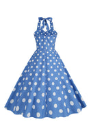 Laden Sie das Bild in den Galerie-Viewer, Rosa Polka Dots Pin Up Vintage 1950er Jahre Kleid