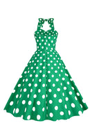 Laden Sie das Bild in den Galerie-Viewer, Rosa Polka Dots Pin Up Vintage 1950er Jahre Kleid