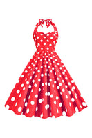 Laden Sie das Bild in den Galerie-Viewer, Rosa Polka Dots Pin Up Vintage 1950er Jahre Kleid