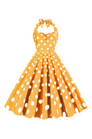 Laden Sie das Bild in den Galerie-Viewer, Rosa Polka Dots Pin Up Vintage 1950er Jahre Kleid