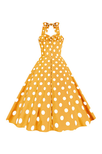 Rosa Polka Dots Pin Up Vintage 1950er Jahre Kleid