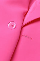 Laden Sie das Bild in den Galerie-Viewer, Fuchsia Double Breated Peak Revers Damen Blazer mit Blumen