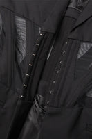 Laden Sie das Bild in den Galerie-Viewer, Schwarzes Korsett Schal Revers Damen Blazer