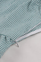 Laden Sie das Bild in den Galerie-Viewer, Grün kariertes Rockabilly Kleid mit Gürtel