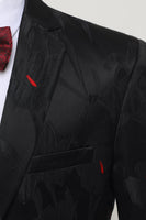 Laden Sie das Bild in den Galerie-Viewer, Gekerbtes Revers einreihiger schwarzer Blazer