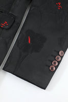 Laden Sie das Bild in den Galerie-Viewer, Gekerbtes Revers einreihiger schwarzer Blazer