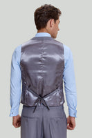 Laden Sie das Bild in den Galerie-Viewer, Graue Herren 3-teilige gekerbte Ansteckball Anzüge