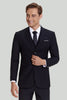 Laden Sie das Bild in den Galerie-Viewer, Schwarzer dreiteiliger Anzug für Herren mit gekerbtem Revers