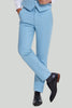 Laden Sie das Bild in den Galerie-Viewer, Himmelblau 3-teiliges gekerbtes Revers Herren Modern Fit Anzug