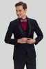 Laden Sie das Bild in den Galerie-Viewer, Schwarzer Herren 3-teiliger Slim Fit Schal Revers Anzug