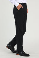 Laden Sie das Bild in den Galerie-Viewer, Schwarz Hoch tailliert Anzug Hose Herren für Hochzeit