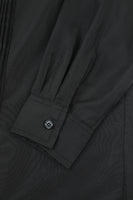 Laden Sie das Bild in den Galerie-Viewer, Schwarzes Herren Patchwork Langarm Anzug Hemd