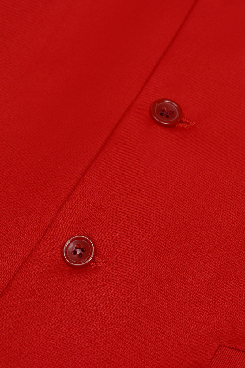 Laden Sie das Bild in den Galerie-Viewer, Rotes einreihiges Schal Revers Herren Anzug Weste