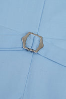 Laden Sie das Bild in den Galerie-Viewer, Hellblauer Einreih-Schal Revers Herren Anzug Weste