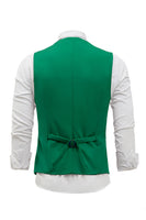 Laden Sie das Bild in den Galerie-Viewer, Grünes einreihiges Schal Revers Herren Anzug Weste