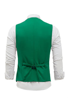Grünes einreihiges Schal Revers Herren Anzug Weste