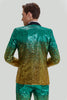 Laden Sie das Bild in den Galerie-Viewer, Goldgrün Herren 2-teilige peak Revers pailletten Anzüge