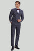 Laden Sie das Bild in den Galerie-Viewer, Herren 3-teiliger Nadelstreifen grauer Anzug