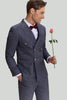 Laden Sie das Bild in den Galerie-Viewer, Herren 3-teiliger Nadelstreifen grauer Anzug
