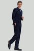 Laden Sie das Bild in den Galerie-Viewer, Herren Marine 2-teiliger zweireihiger Anzug