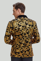 Laden Sie das Bild in den Galerie-Viewer, Gold Herren Blazer Slim Fit Solid Ein Knopf Business Suit Jacke