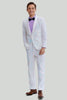 Laden Sie das Bild in den Galerie-Viewer, Herren Schlanke Passform 2 Stück Anzug Ein-Knopf Schal Revers Smoking für Abiball