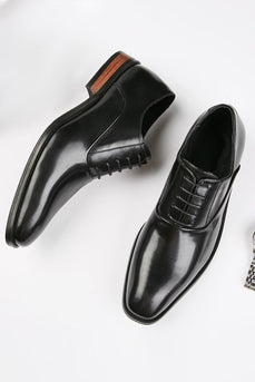 Schwarze Herren Leder Slip-On Kleid Schuhe