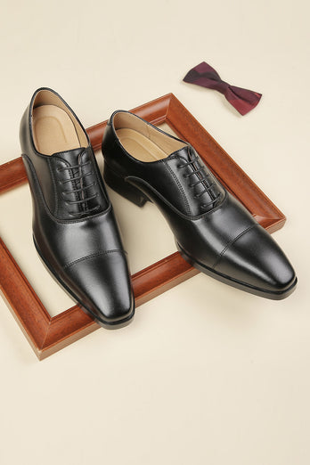 Schwarze Herren Leder Slip-On Formal Schuhe