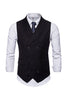 Laden Sie das Bild in den Galerie-Viewer, Schwarzes zweireihiges Schal Revers Herren Anzug Weste