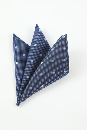 Marine Herren 5-teiliges Accessoire Set Krawatte und Fliege Tasche Quadrat Blume Revers Anstecknadel Clip