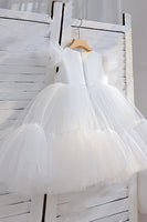 Laden Sie das Bild in den Galerie-Viewer, Tüllkappe Ärmel Fuchsia Blumenmädchenkleid