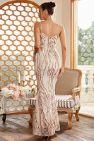 Laden Sie das Bild in den Galerie-Viewer, Pailletten Mantel Blush Glitzerndes Ballkleid