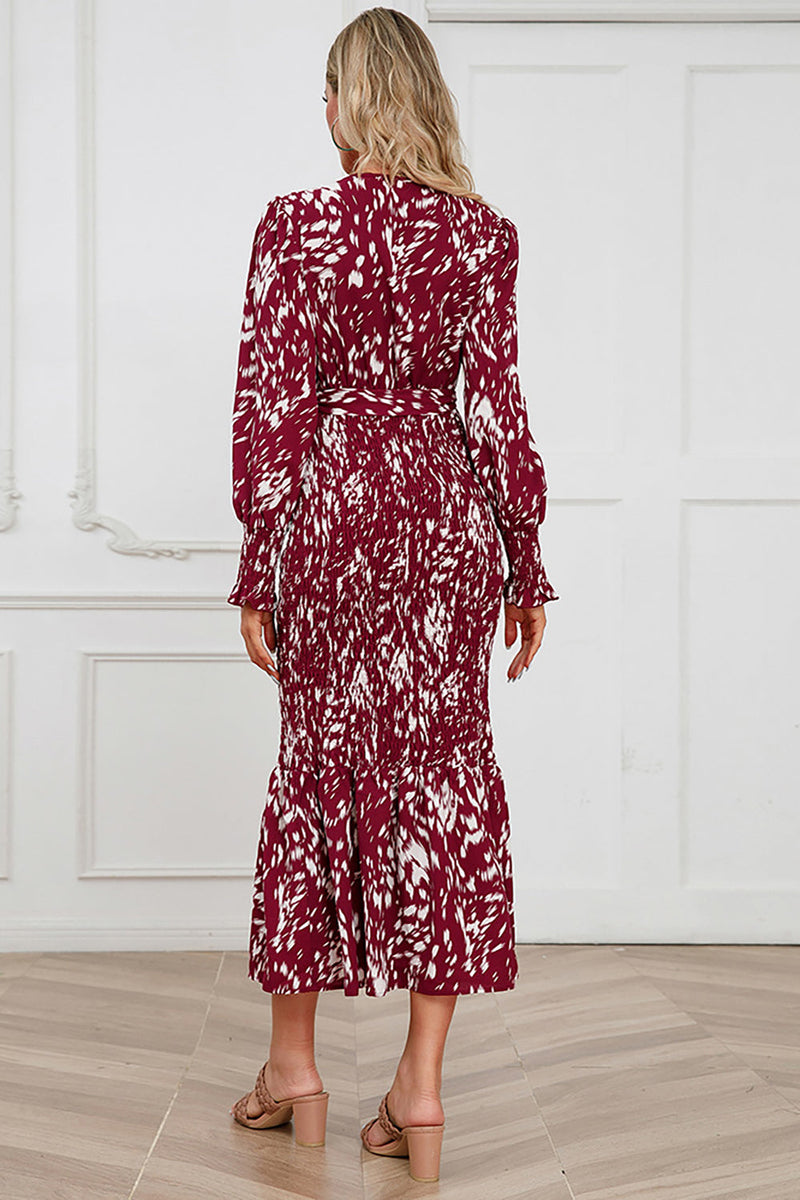 Laden Sie das Bild in den Galerie-Viewer, V-Ausschnitt Langärmeliges Schwarzes Freizeitkleid