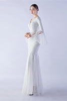 Laden Sie das Bild in den Galerie-Viewer, Dunkelgrünes Paillettenkleid mit V-Ausschnitt und langen Ärmeln