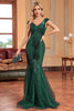 Laden Sie das Bild in den Galerie-Viewer, Dunkelgrünes langes Abendkleid im Meerjungfrau-Stil