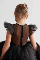 Laden Sie das Bild in den Galerie-Viewer, Weißes ärmelloses Blumenmädchenkleid mit Rundhalsausschnitt