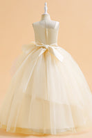 Laden Sie das Bild in den Galerie-Viewer, Dunkelgrünes ärmelloses Mädchenkleid in A-Linie