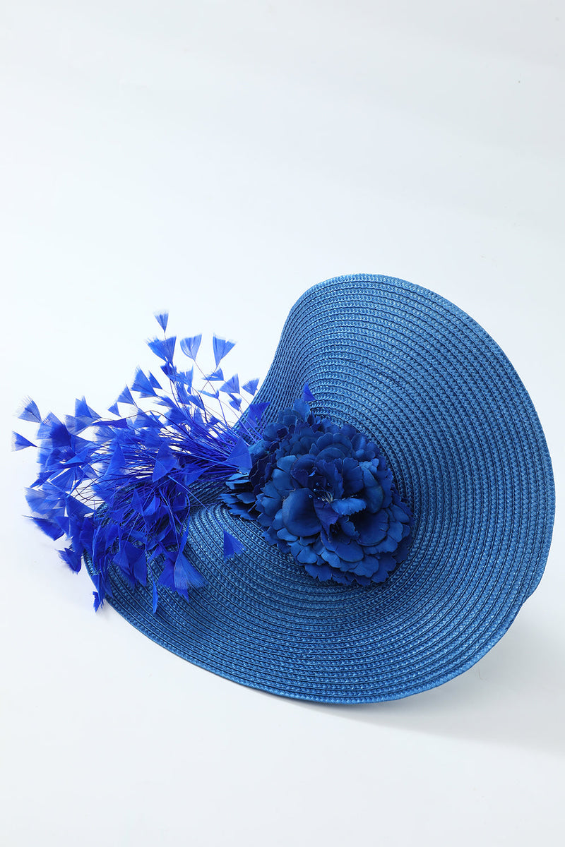 Laden Sie das Bild in den Galerie-Viewer, Blau Frauen Anlass Hut