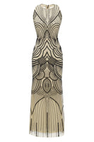 Laden Sie das Bild in den Galerie-Viewer, Schwarzes Elfenbein 1920er Jahre Partykleid