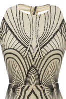 Laden Sie das Bild in den Galerie-Viewer, Schwarzes Elfenbein 1920er Jahre Partykleid