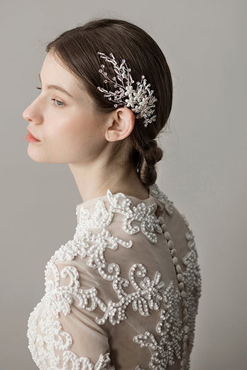 Handgefertigte Perlenblume Braut Haarschmuck