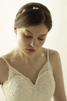 Laden Sie das Bild in den Galerie-Viewer, Große Strass Fish Silk Thread Braut Stirnband Ohrringe