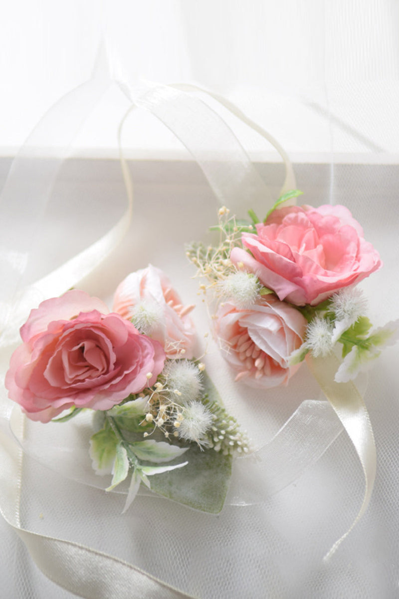 Laden Sie das Bild in den Galerie-Viewer, Blush Blume Handgelenk Korsage für Hochzeit
