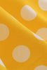 Laden Sie das Bild in den Galerie-Viewer, Gelbes Polka Dots Frühlingskleid der 1950er Jahre